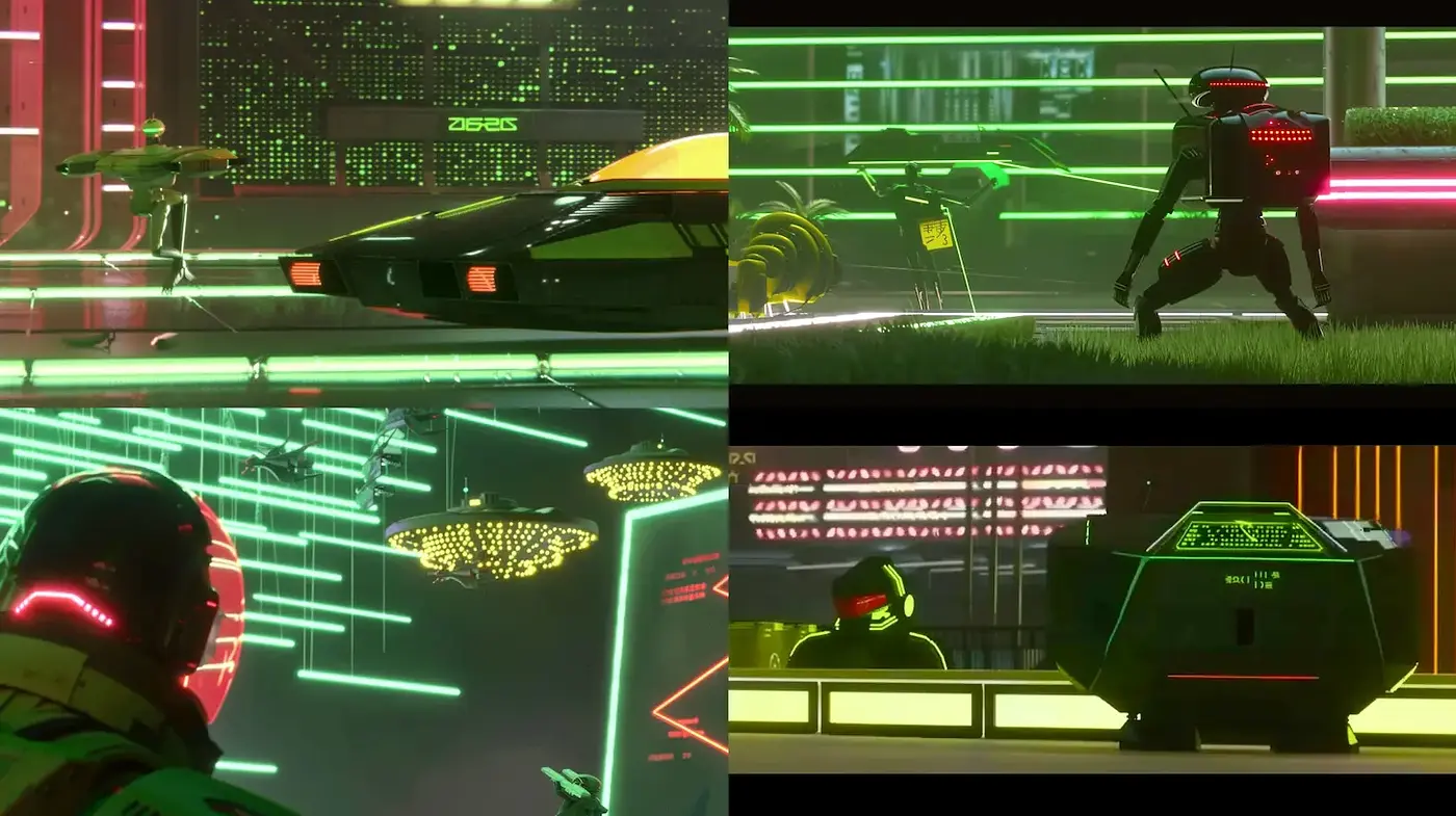 Futuristic Neon Aesthetic with Cyberpunk Influences - Midjourney sref style