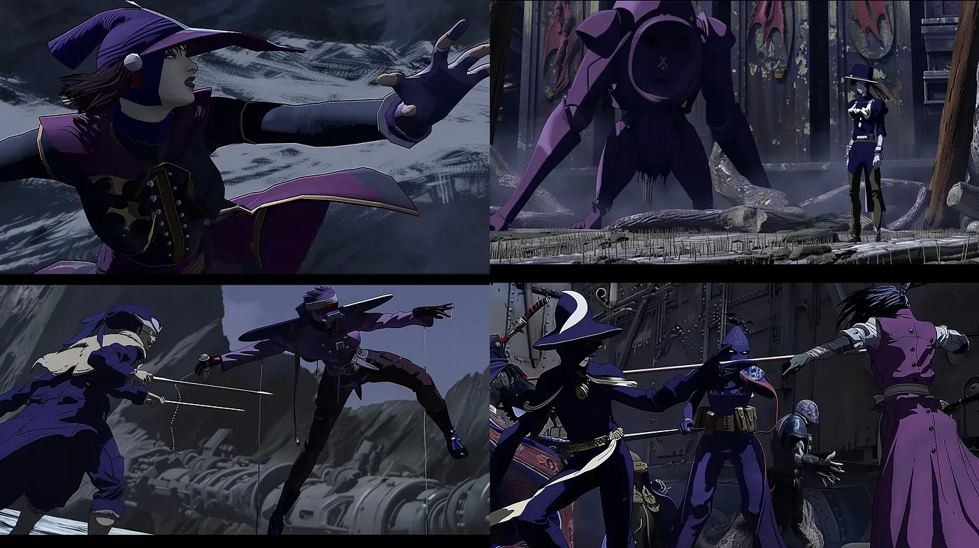 Gothic Anime Nightscapes: A Fusion of Dark Elegance and Action - Midjourney sref style