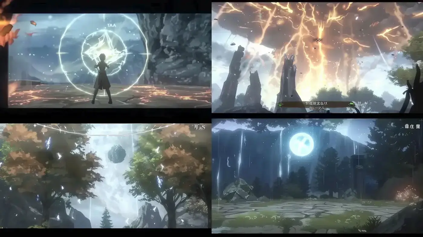 Dynamic Fantasy Landscapes Blending Natural Elements with Mystical Themes - Midjourney sref style