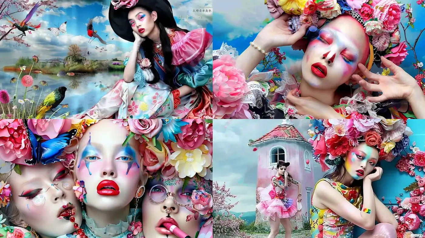 Vibrant Floral Surrealism with a Whimsical Touch - Midjourney sref style