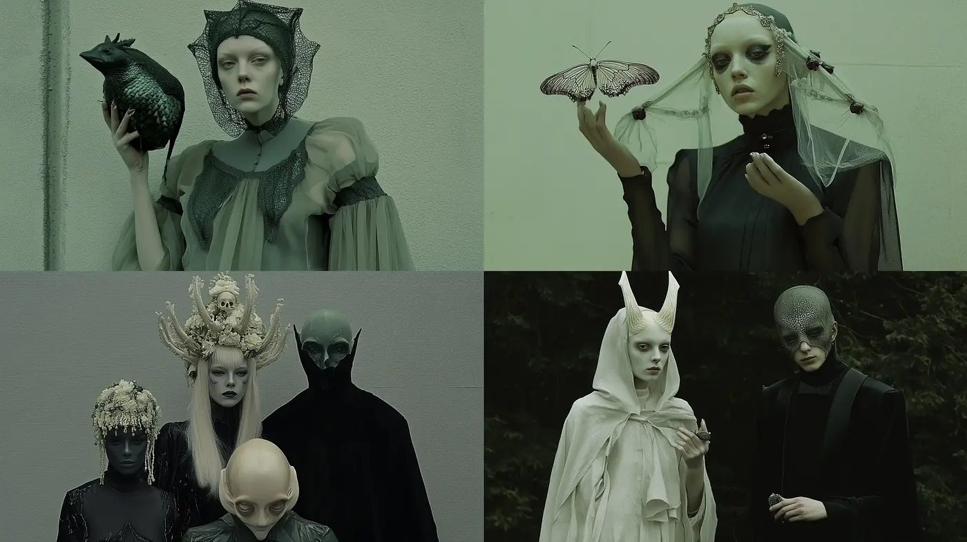 Ethereal Gothicism with a Surreal Edge - Midjourney sref style