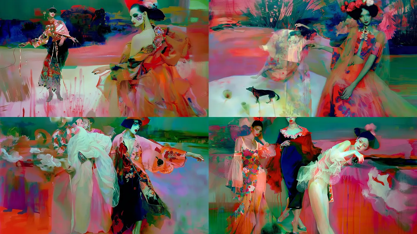 Ethereal Brushstrokes of Dreamlike Fusion - Midjourney sref style