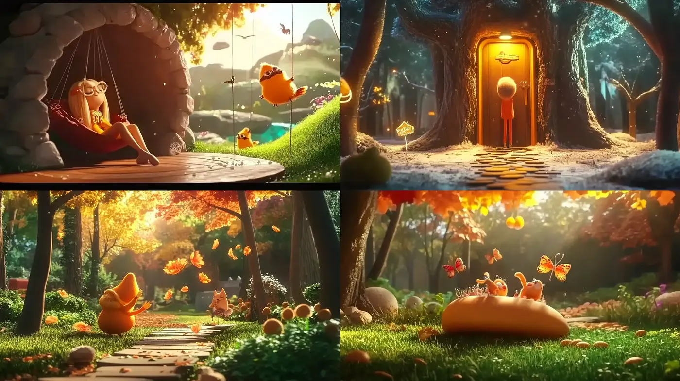 Sunlit Autumnal Fantasy: A Warm and Cozy Digital Art Exploration - Midjourney sref style