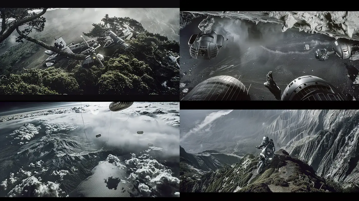 Futuristic Semi-Realistic Landscapes with an Ethereal Quality - Midjourney sref style