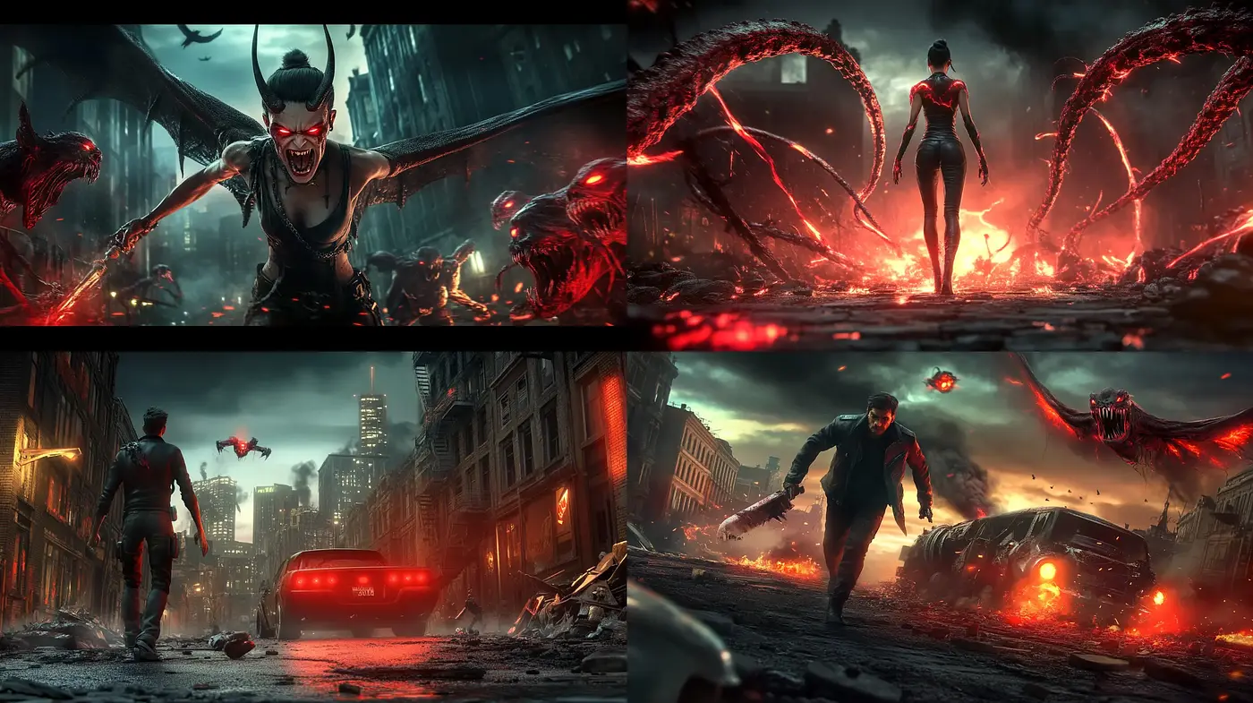 Dystopian Elegance: A Cinematic Harmony of Apocalyptic Visions - Midjourney sref style