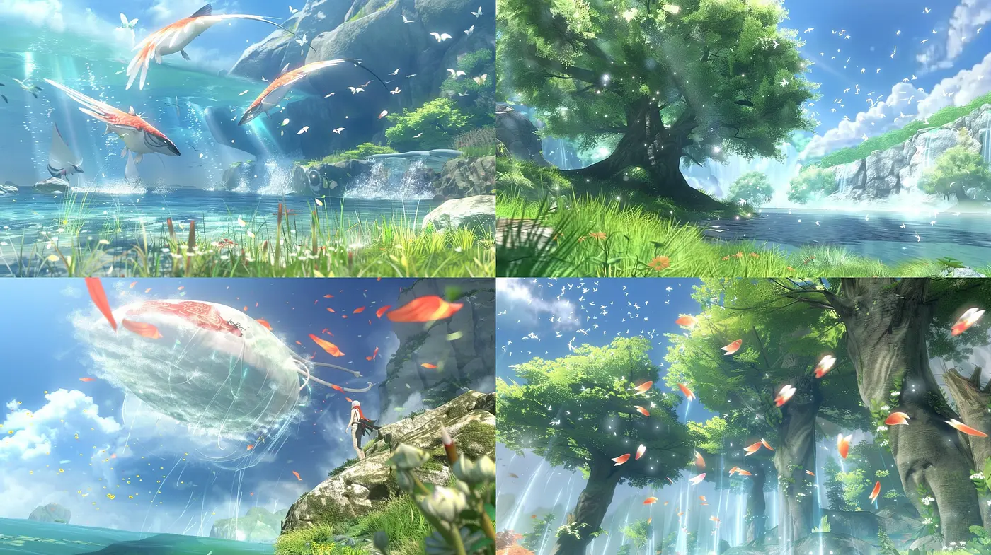 Serene Aquatic Reverie: A Consistent Dreamlike Artistic Exploration - Midjourney sref style