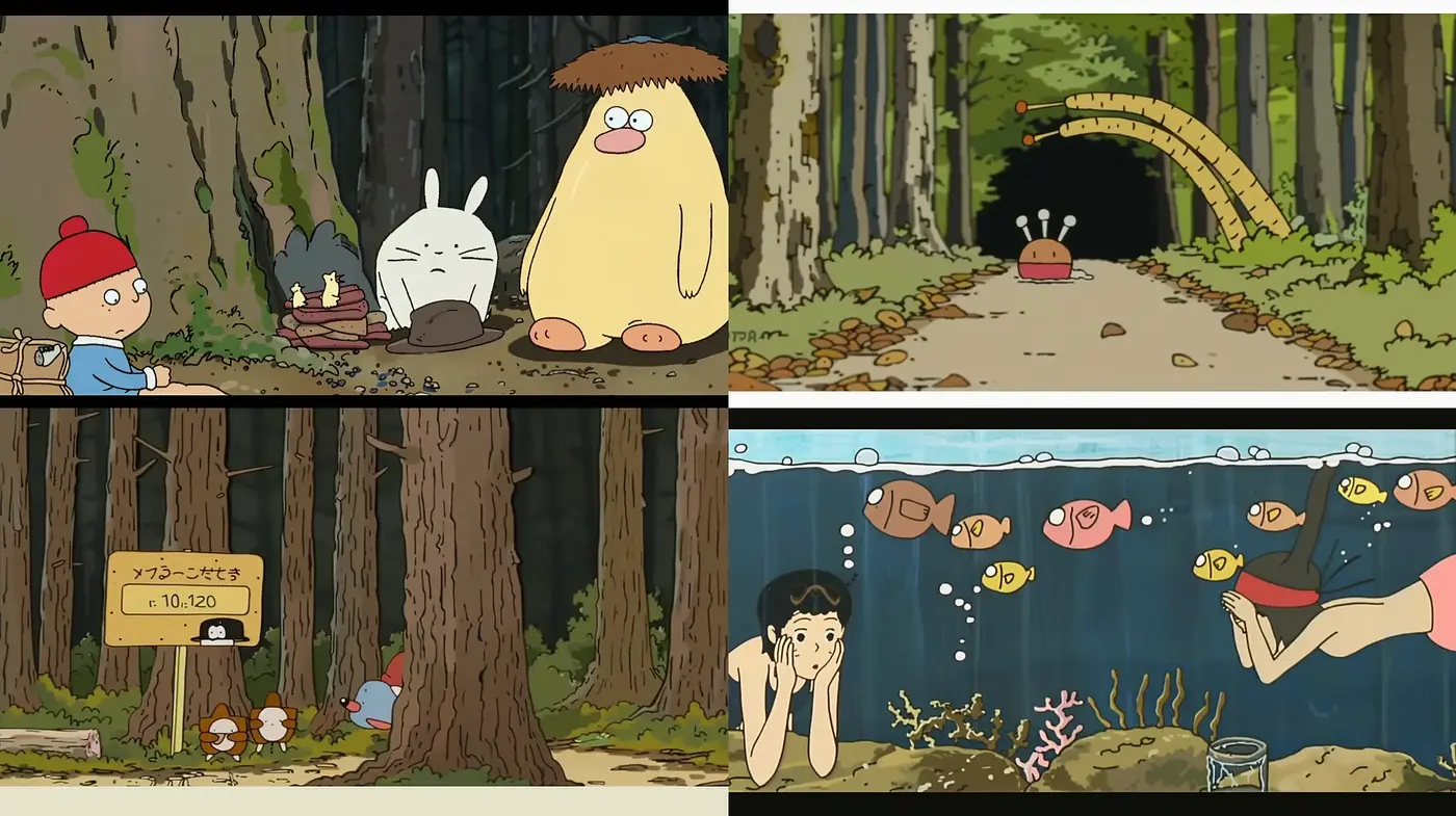 Enchanting Hand-Drawn Anime Forest Adventures - Midjourney sref style
