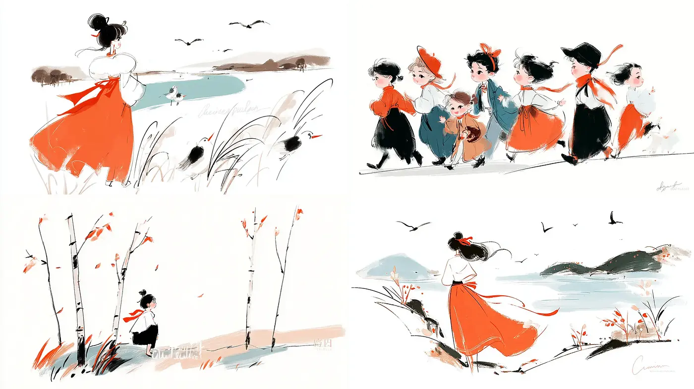 Whimsical Illustrations with a Cultural Essence - Midjourney sref style