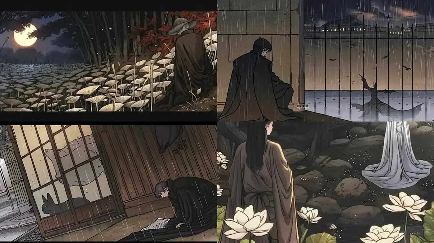 Evocative and Atmospheric Visual Narrative with a Touch of Traditional Aesthetics - Midjourney sref style