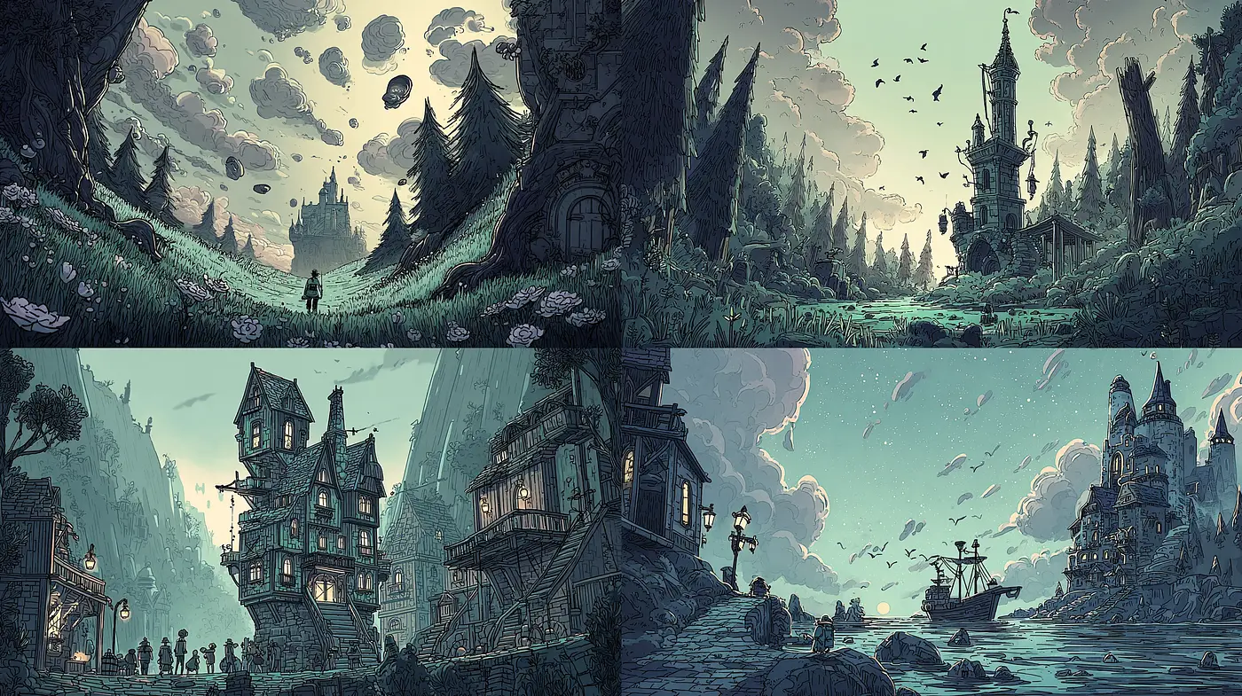 Whimsical Rustic Fantasy with a Dreamlike Atmosphere - Midjourney sref style