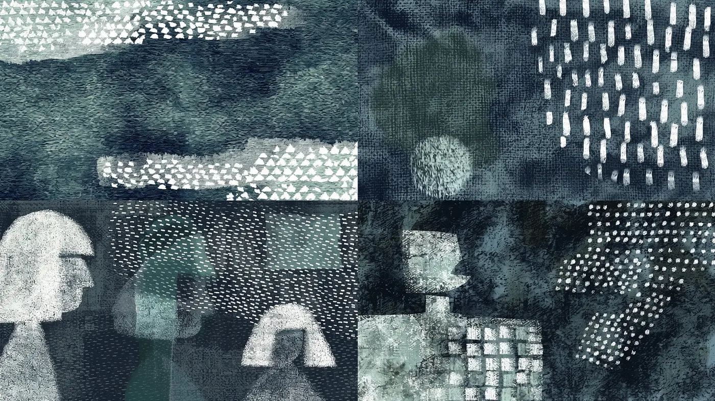 Ethereal Essence in Monochromatic Textures: A Study in Consistent Style Diversity - Midjourney sref style