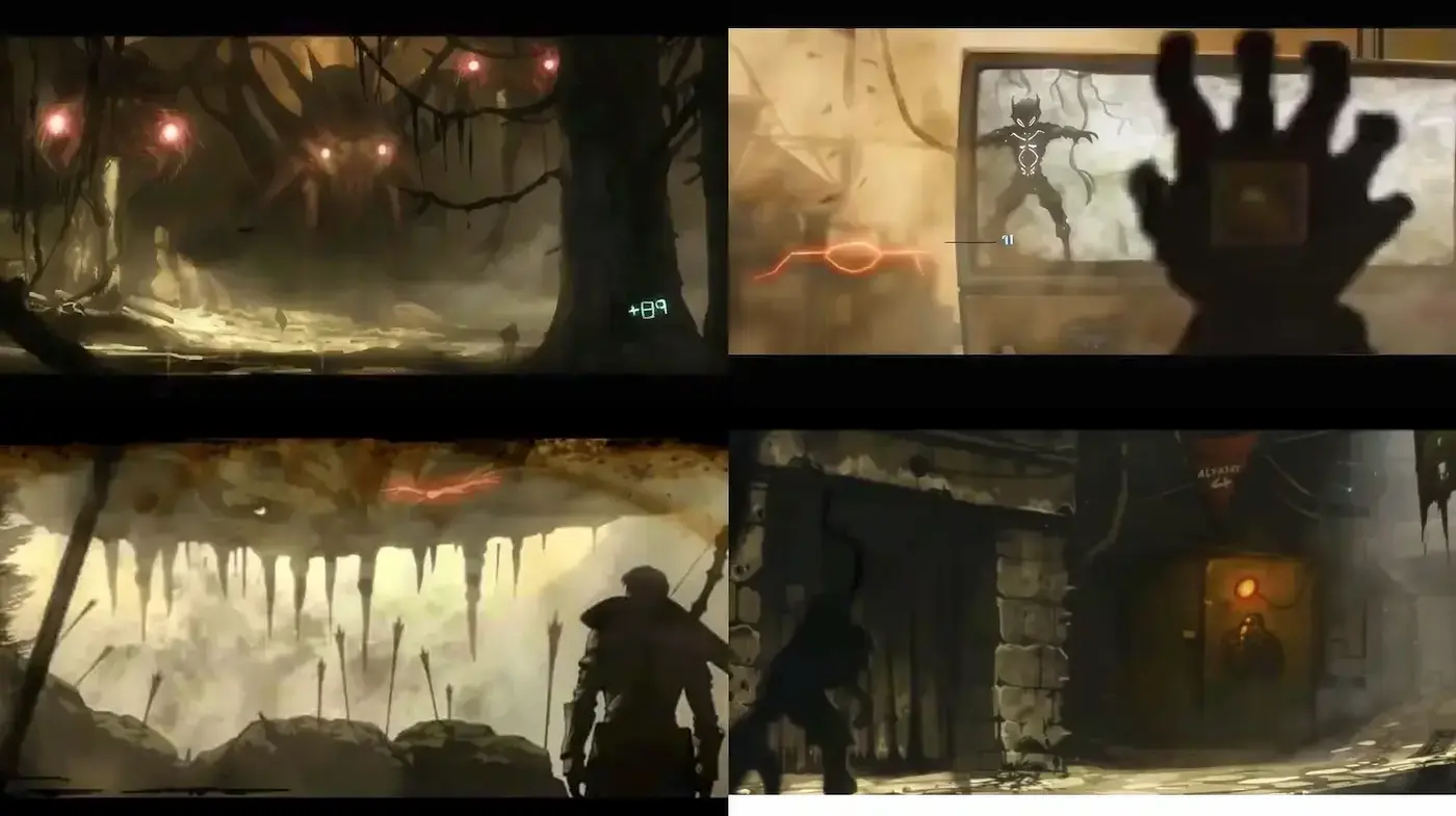 Surreal and Atmospheric Illustrations with a Dark Narrative Quality - Midjourney sref style