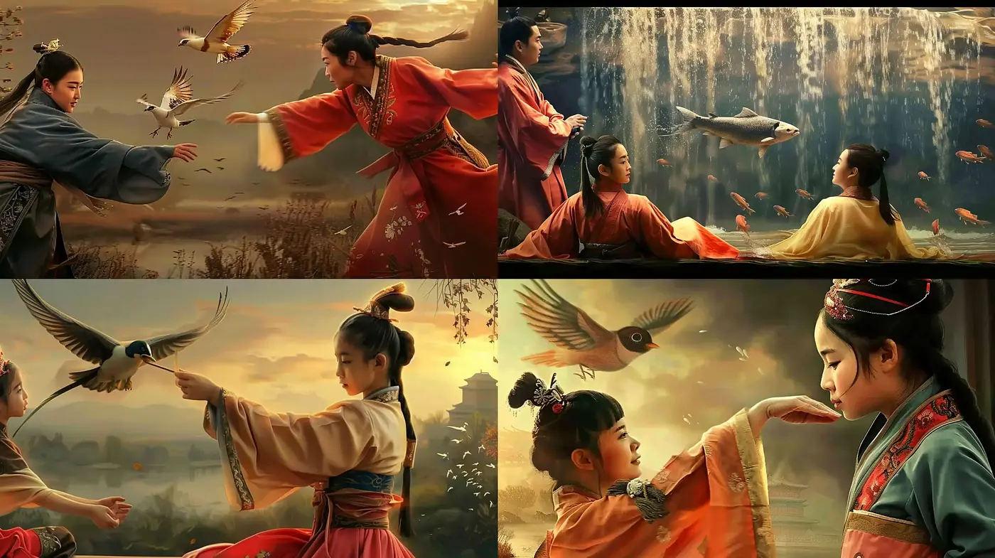 Ethereal Eastern Panorama: A Consistent Harmony of Traditional Asian Elegance - Midjourney sref style
