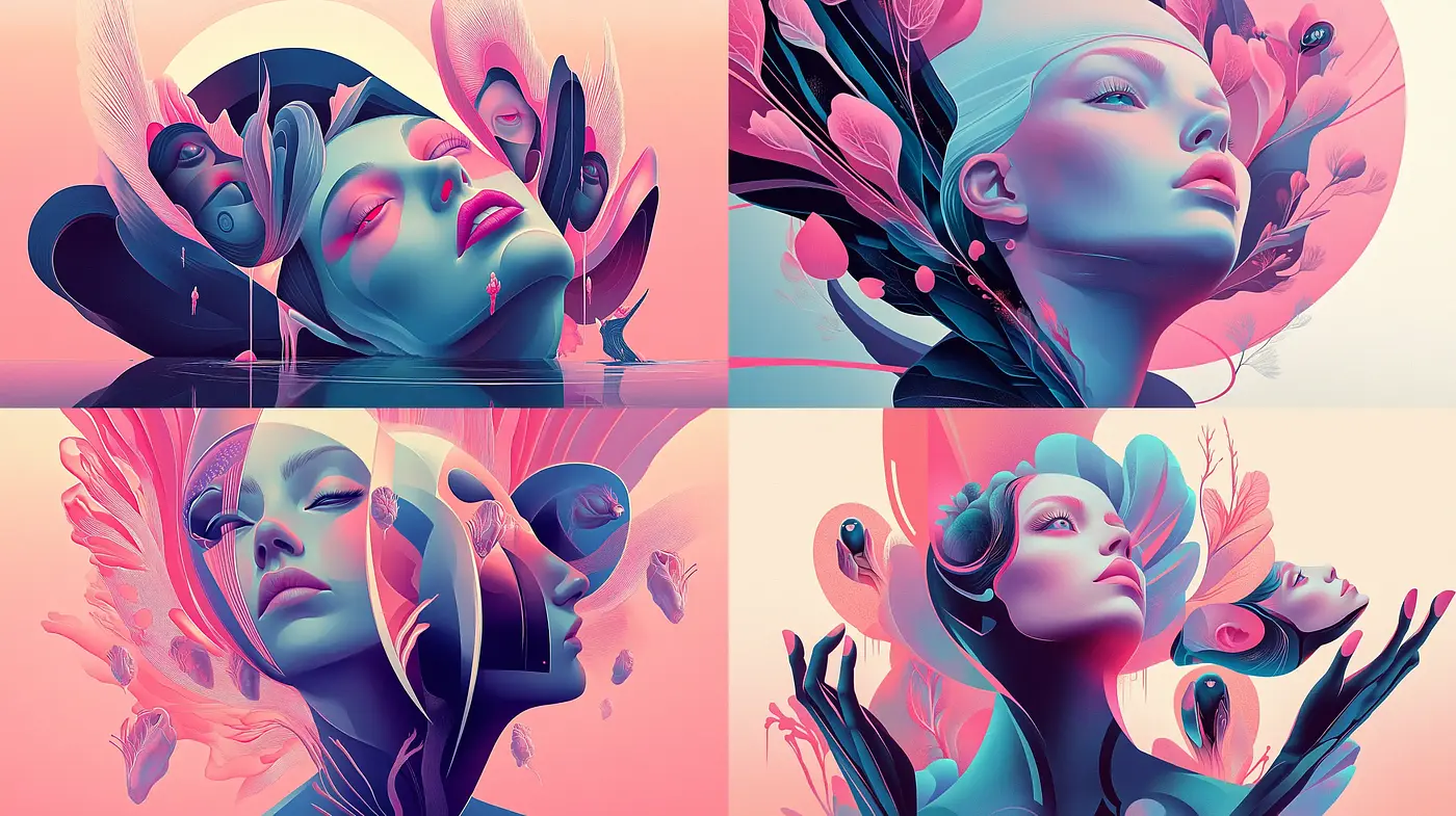 Ethereal Pastel Dreamscape with Surrealist Overtones - Midjourney sref style