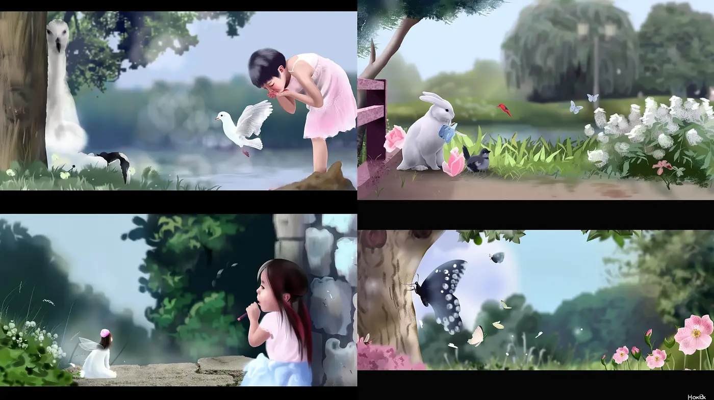 Enchanted Pastel Visions of Childhood Serenity - Midjourney sref style