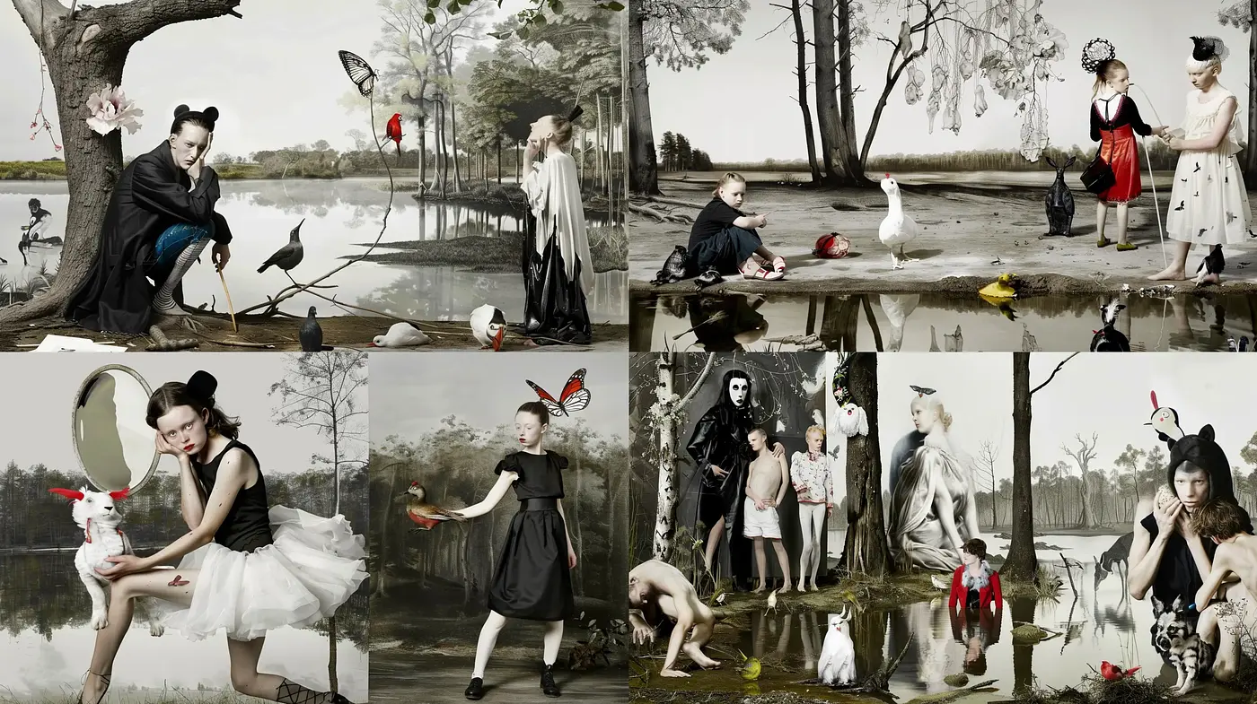 Ethereal Whimsicality: A Surrealist Blend with Gothic Undertones - Midjourney sref style
