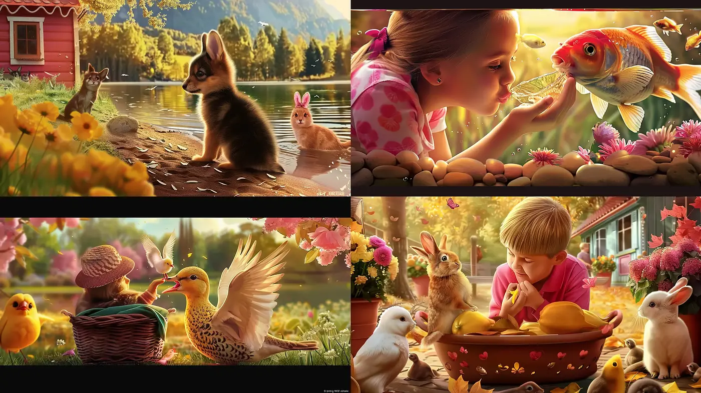 Sunny Idylls and Tender Moments in Pastel - Midjourney sref style