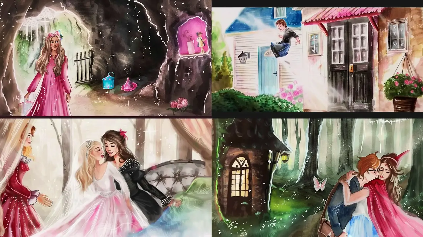 Enchanted Brushwork: A Whimsical Watercolor Journey - Midjourney sref style
