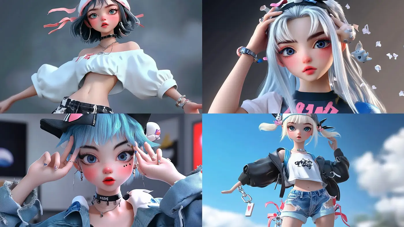 Ethereal Anime-Inspired Digital Artistry with Surreal Accents - Midjourney sref style