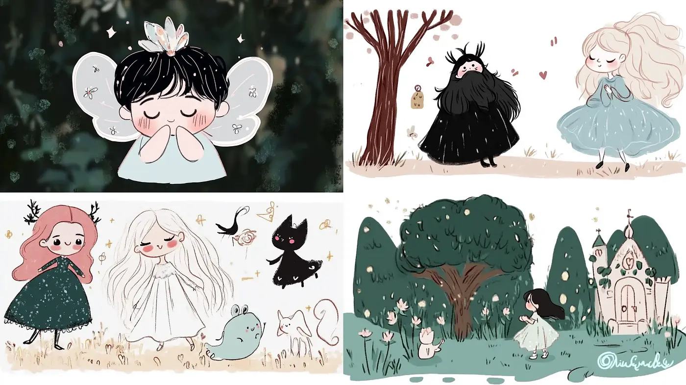 Enchanted Whimsy: A Tale of Nature and Storybook Charm - Midjourney sref style