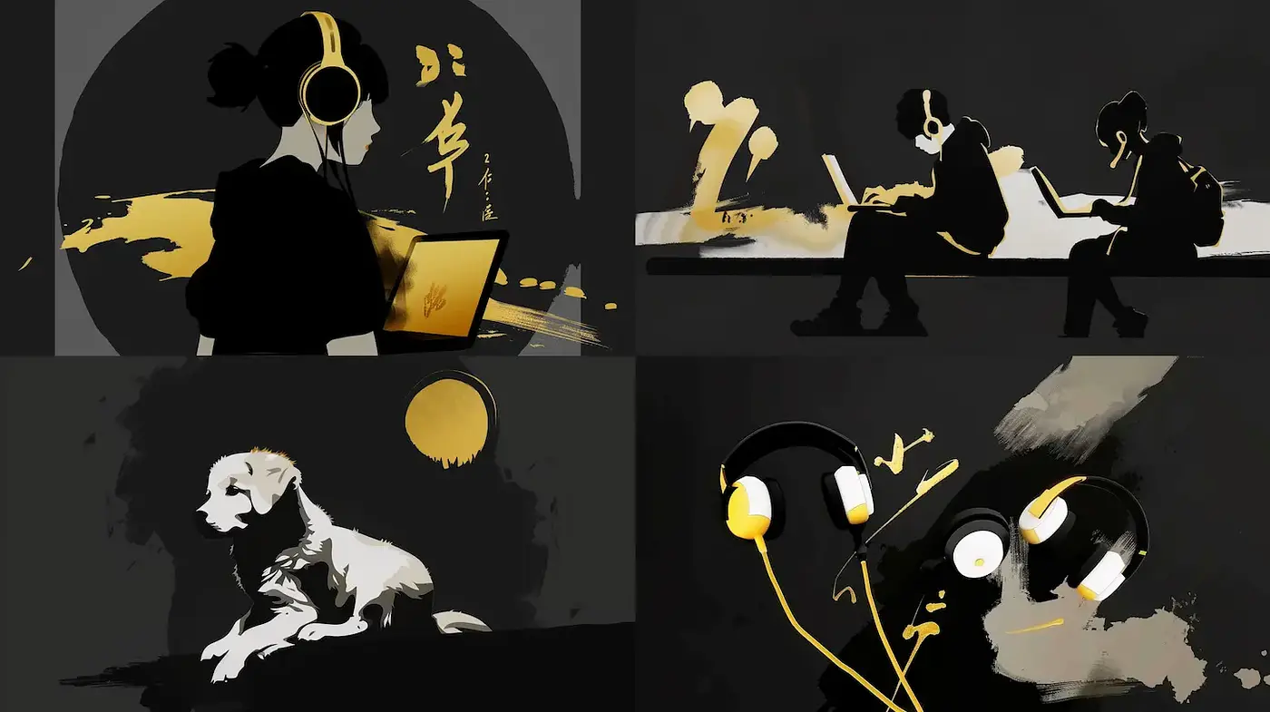 Contemporary Illustrative Style with Minimalist Aesthetic and Dynamic Elements - Midjourney sref style
