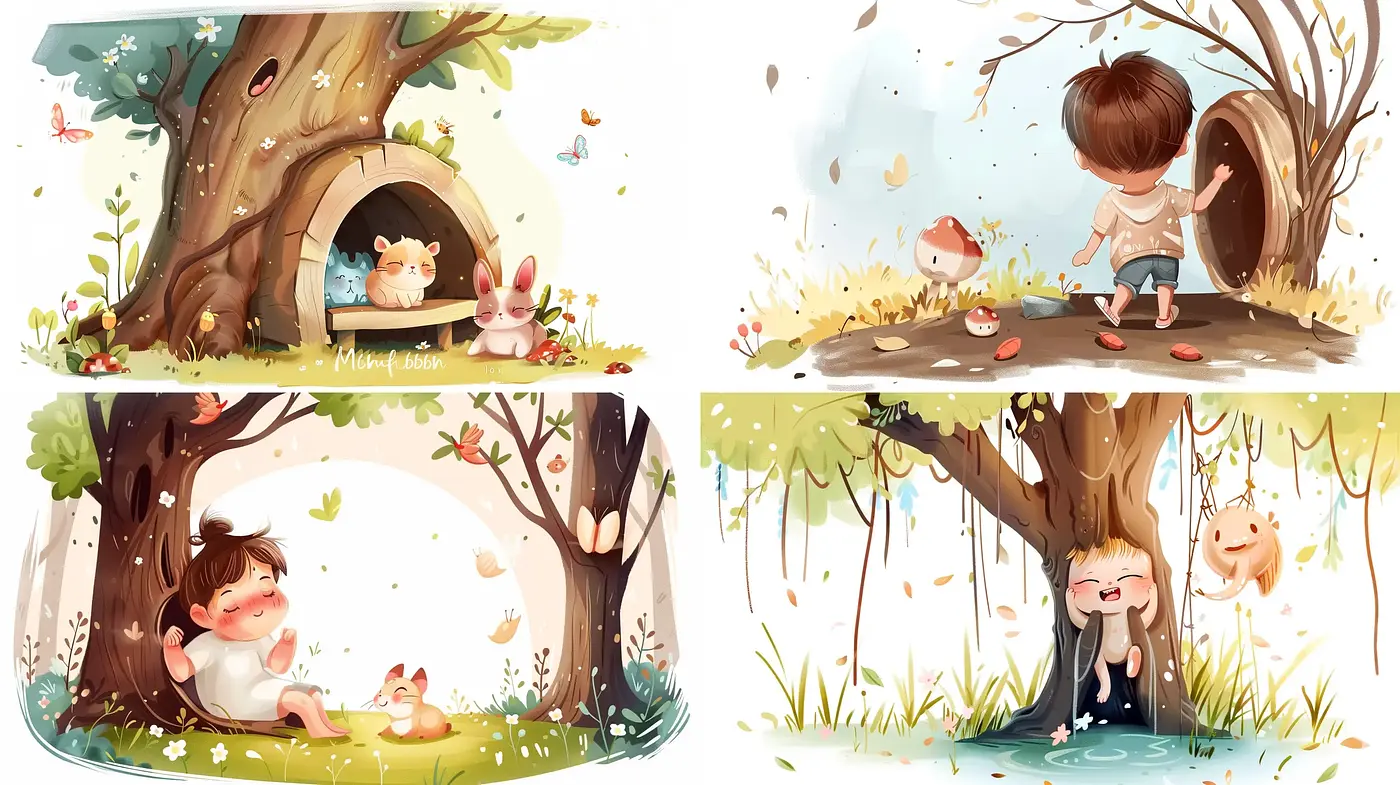 Enchanted Whimsical Forests: A Study in Soft Pastel Storybook Illustration - Midjourney sref style