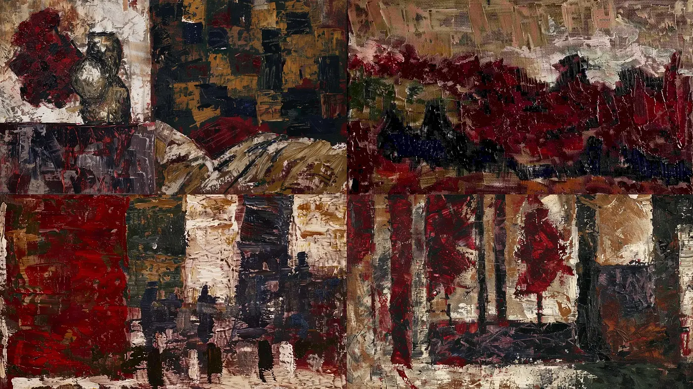 Abstract Textural Symphony in Rich Earthy Hues - Midjourney sref style