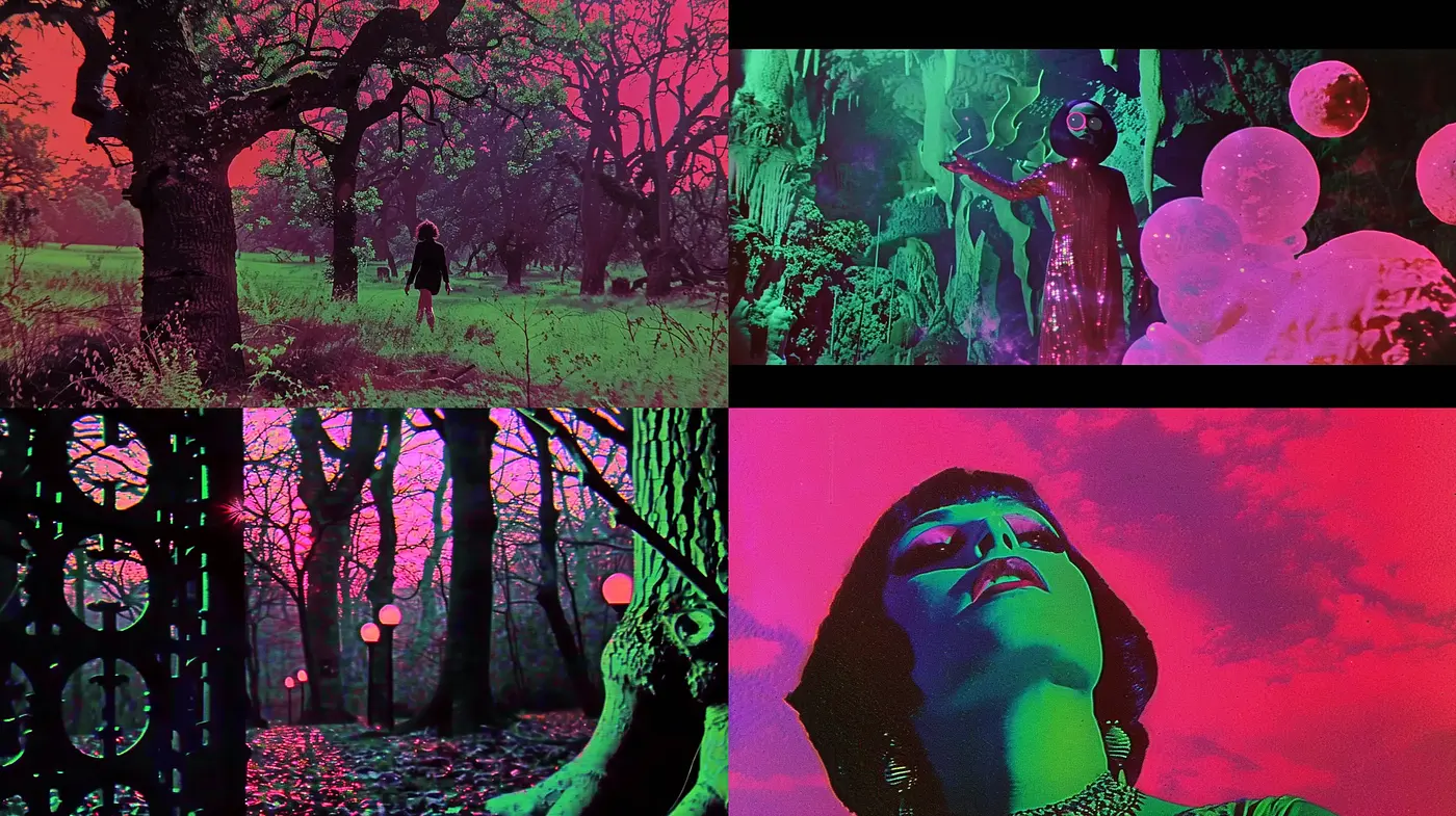 Surreal Chromatic Fusion: A Study in Vivid Contrast - Midjourney sref style