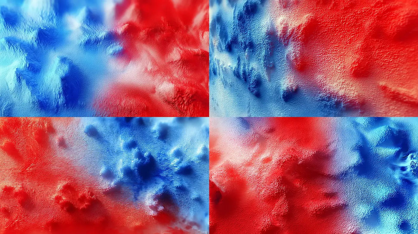 Vibrant and Textured Abstract Terrain with Evocative Colors - Midjourney sref style