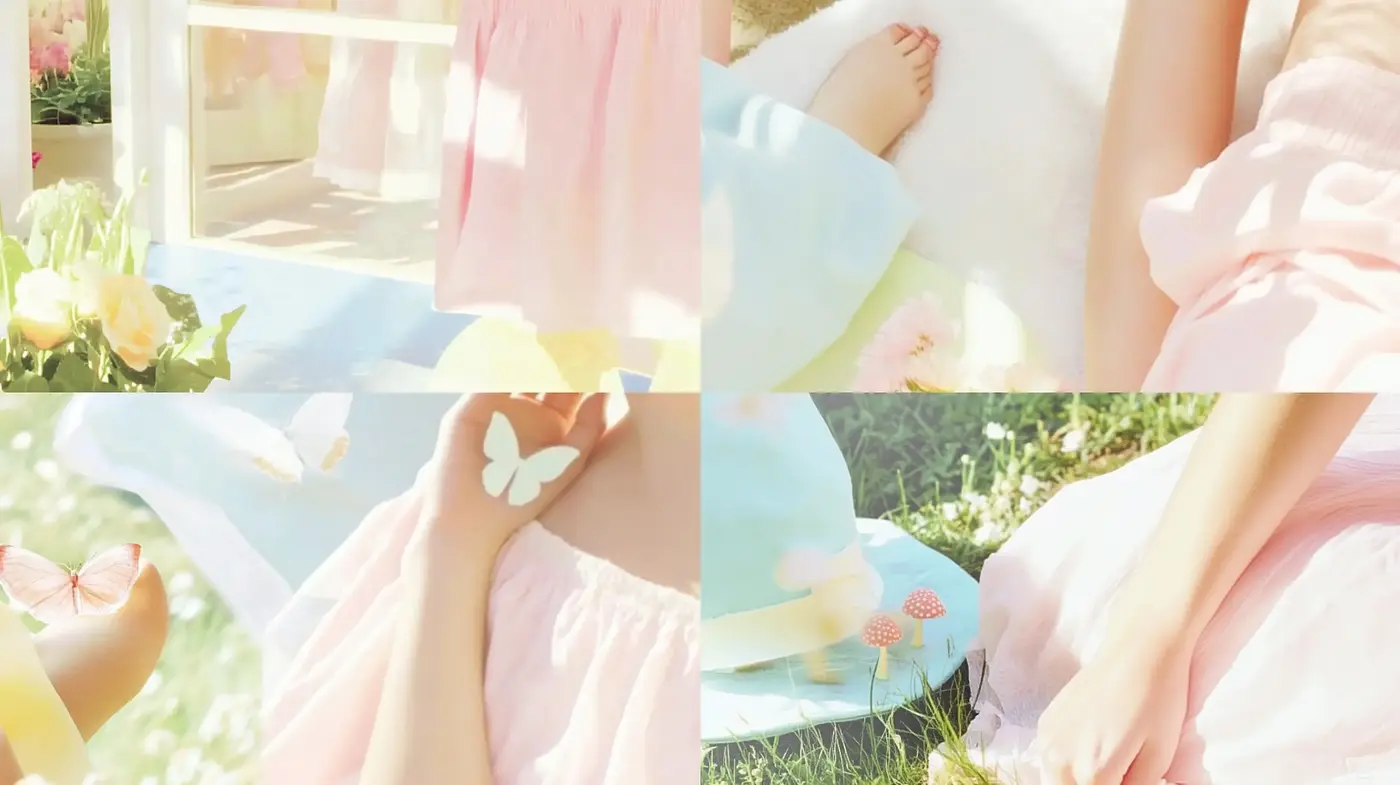Ethereal Pastel Dreamscape: A Harmonious Convergence of Light and Delicate Textures - Midjourney sref style