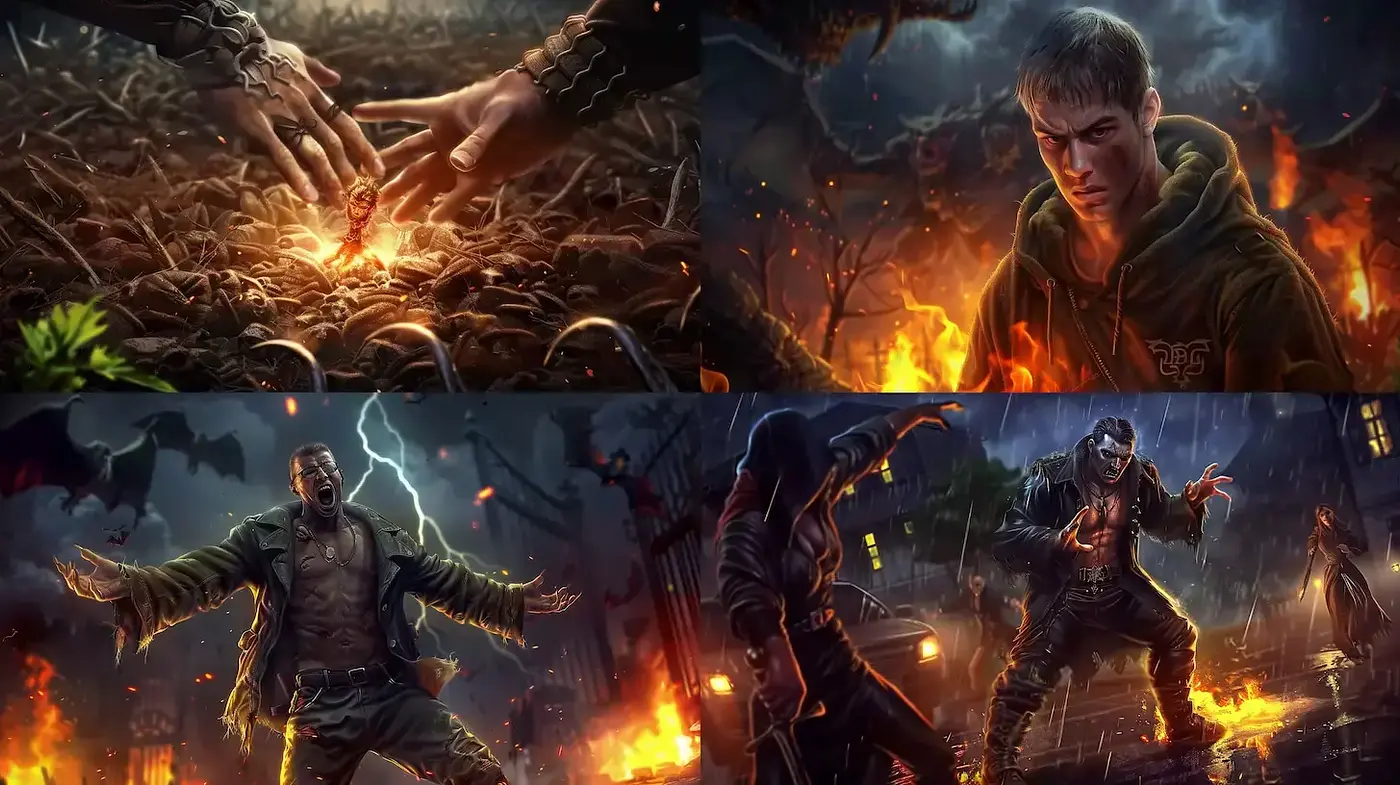 Dramatic Cinematic Illustration with Dynamic Lighting and Gritty Realism - Midjourney sref style