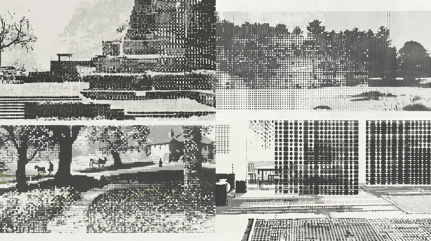 Monochromatic Dot Matrix Elegance - Midjourney sref style