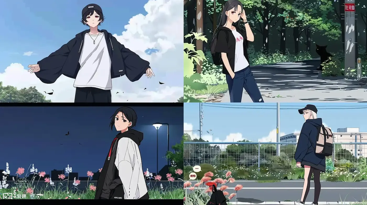 Consistent Aesthetic of Modern Urban Youth Culture in Anime - Midjourney sref style