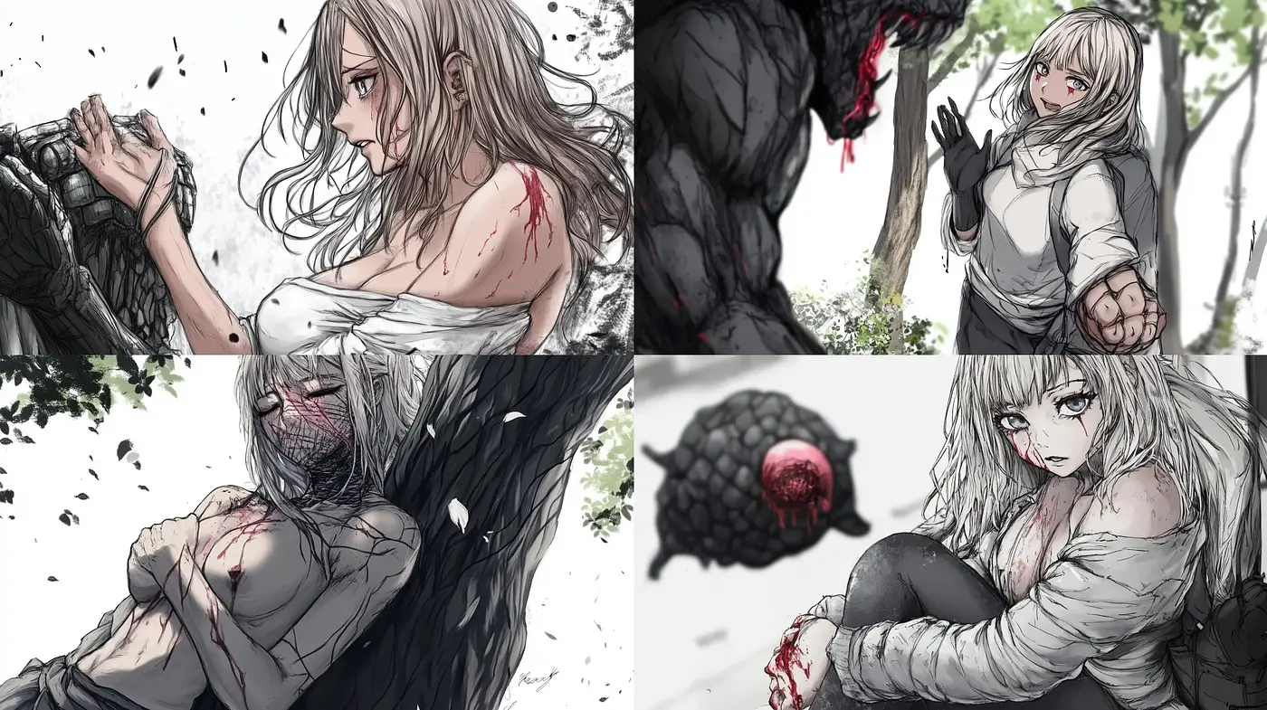 Gritty and Bleak Manga-Inspired Artistry with Desaturated Tones - Midjourney sref style