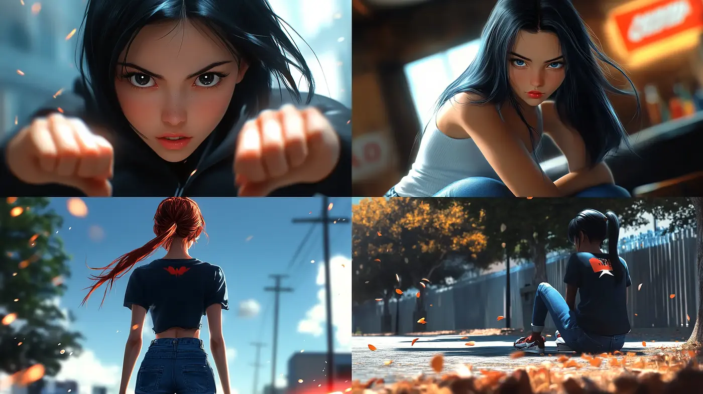 Contemporary Cinematic Digital Art with a Luminous and Dynamic Anime Essence - Midjourney sref style