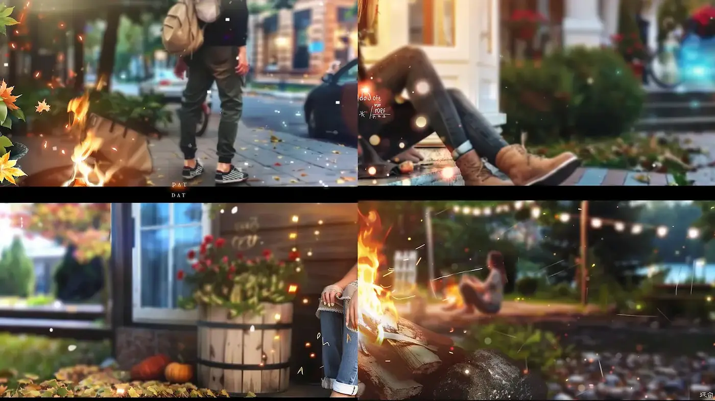 Cinematic Autumn Mood with a Cozy Firelit Atmosphere - Midjourney sref style