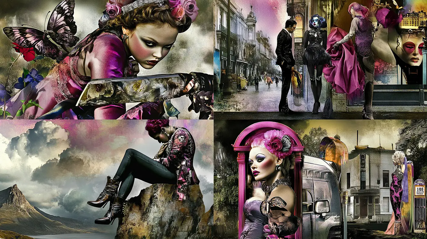 Surreal Baroque Elegance with a Fantastical Gothic Edge - Midjourney sref style