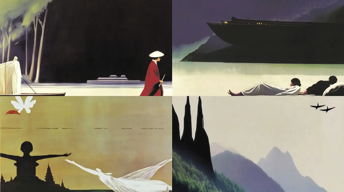 Ethereal Minimalist Vistas with a Serene Chromatic Harmony - Midjourney sref style