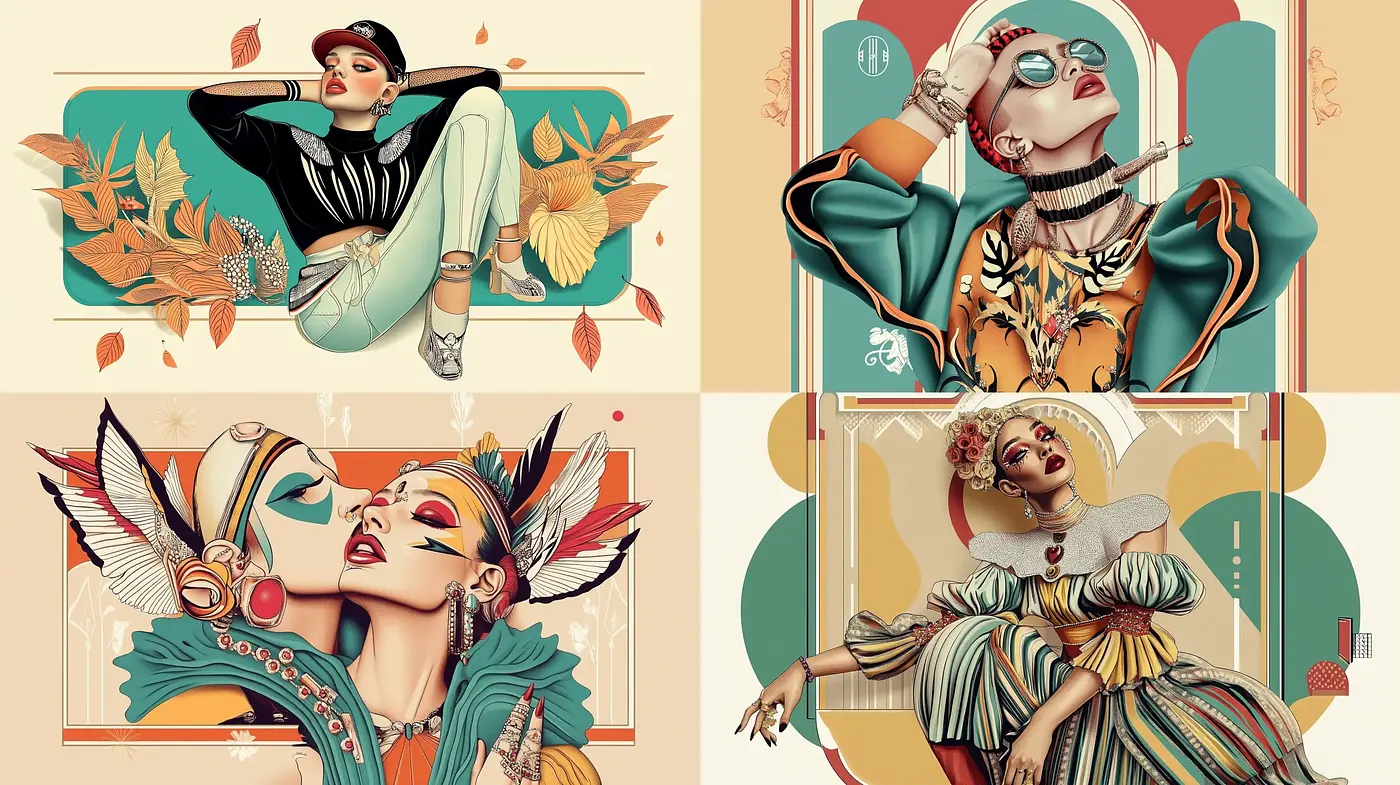 Retrofuturistic Elegance with Art Deco Revival - Midjourney sref style