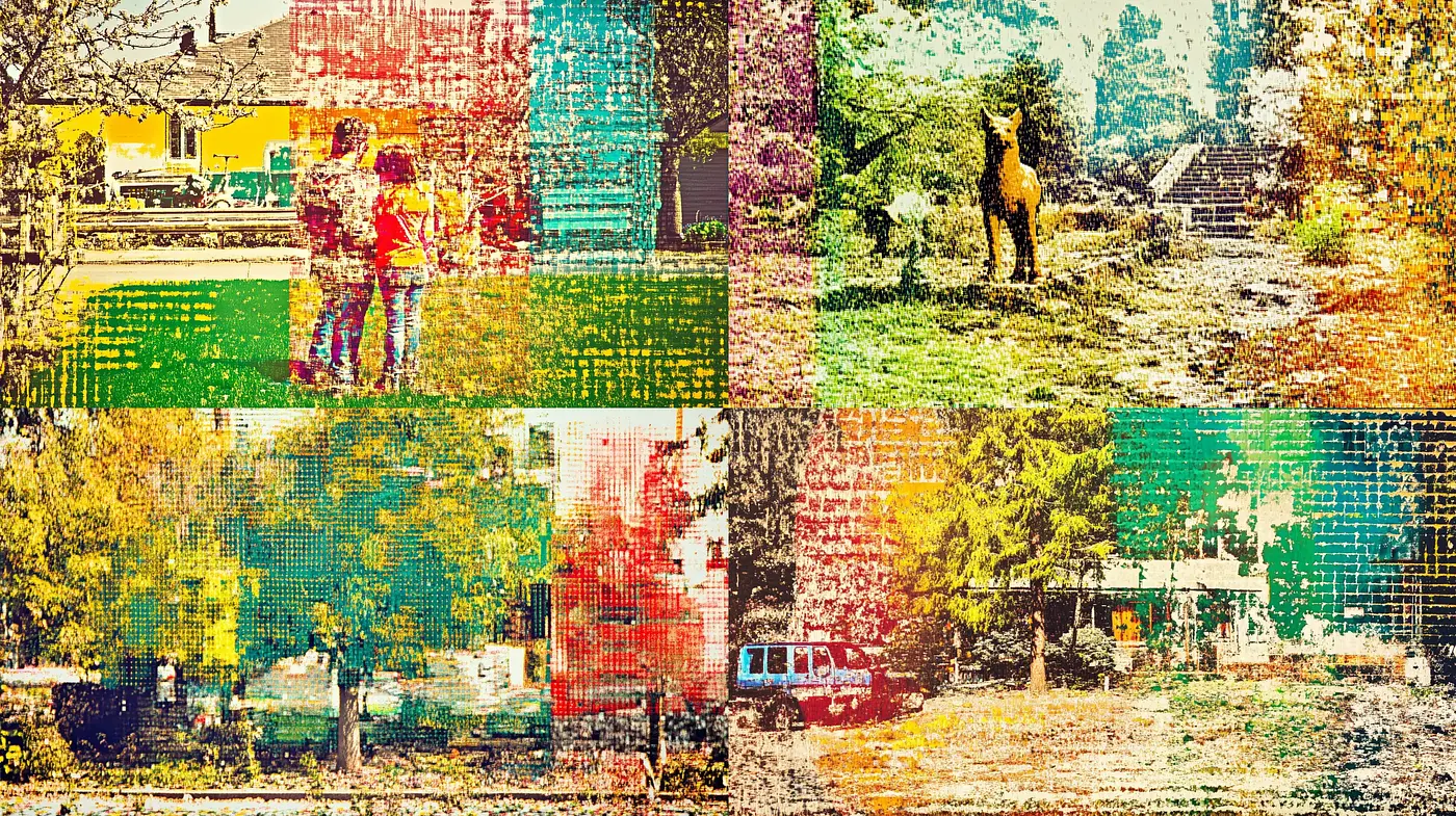 Abstract Mosaic of Nostalgic Hues and Textured Memories - Midjourney sref style