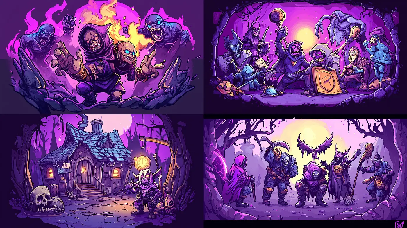 Fantastical Purple Haze: A Lurid Tale of Goblins and Magic in Twilight - Midjourney sref style