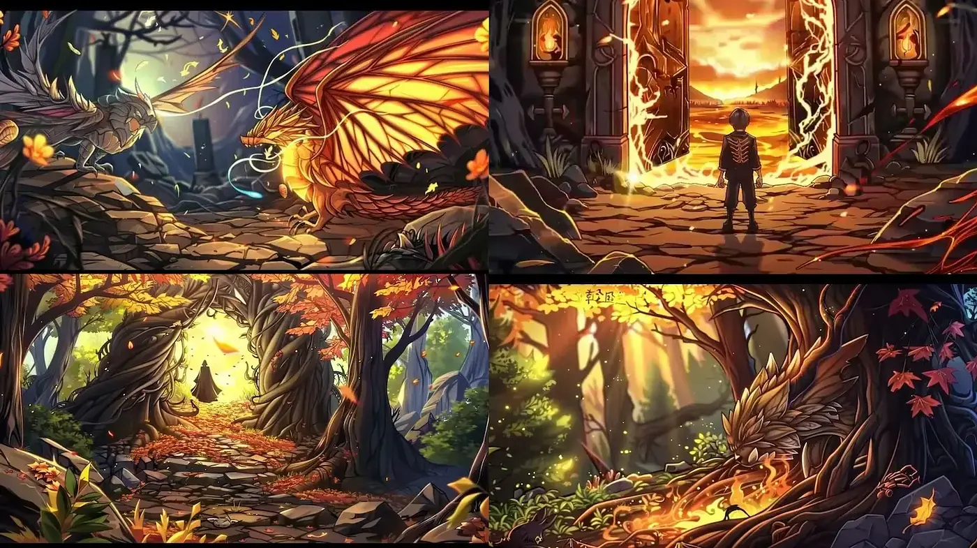 Vibrant Adventure through Mystical Realms in a Fantasy Art Style - Midjourney sref style