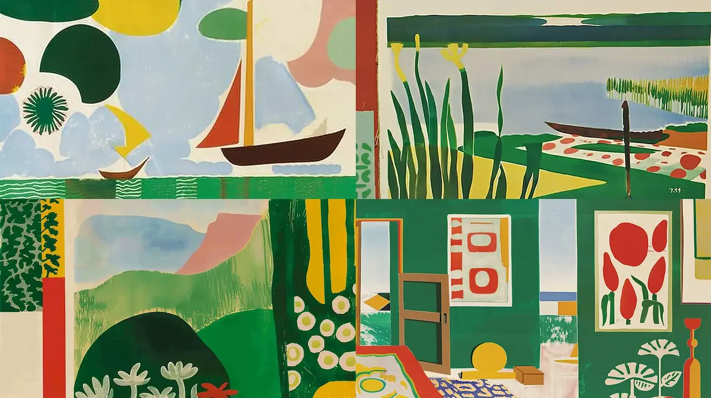 Vibrant and Playful Art Style with a Modernist Touch - Midjourney sref style