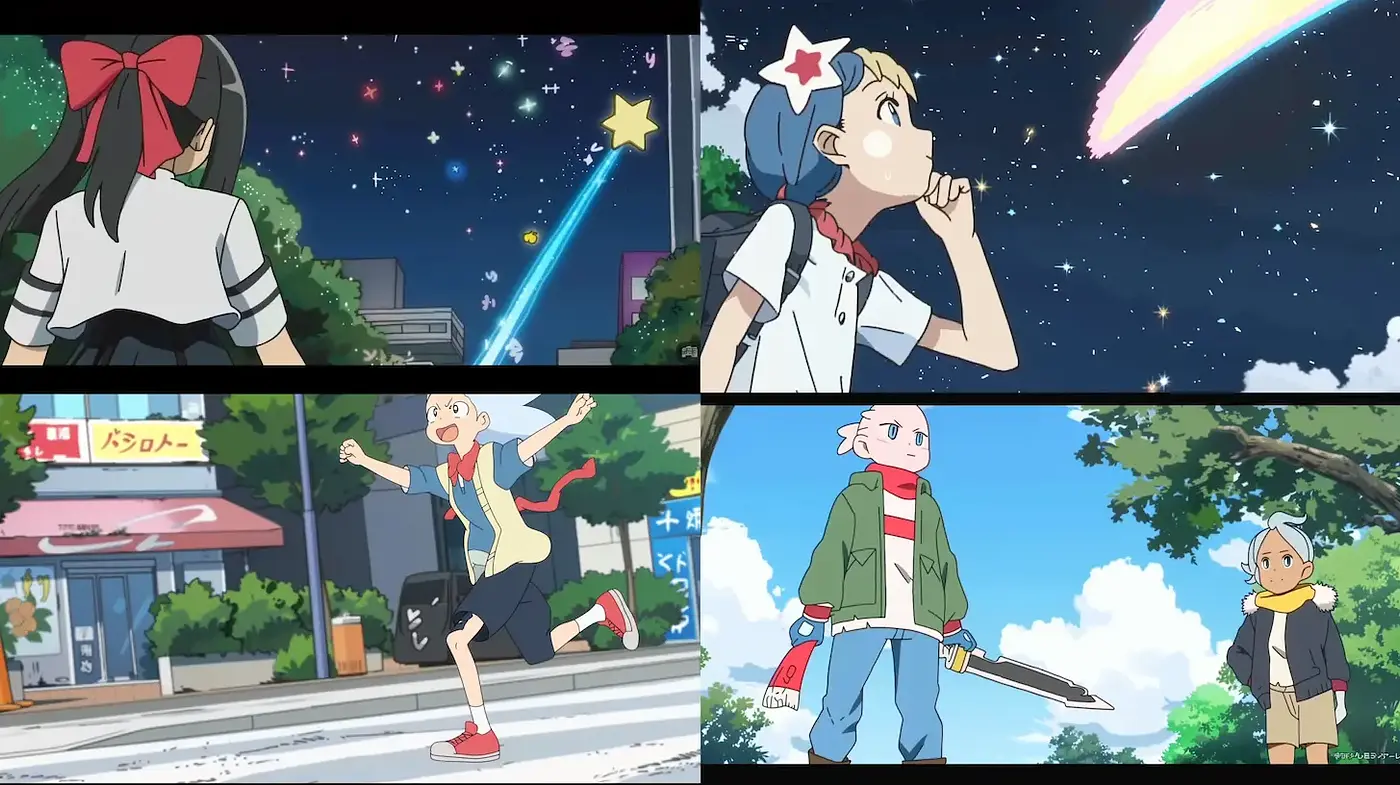 Playful and whimsical animation style with vibrant cosmic elements - Midjourney sref style