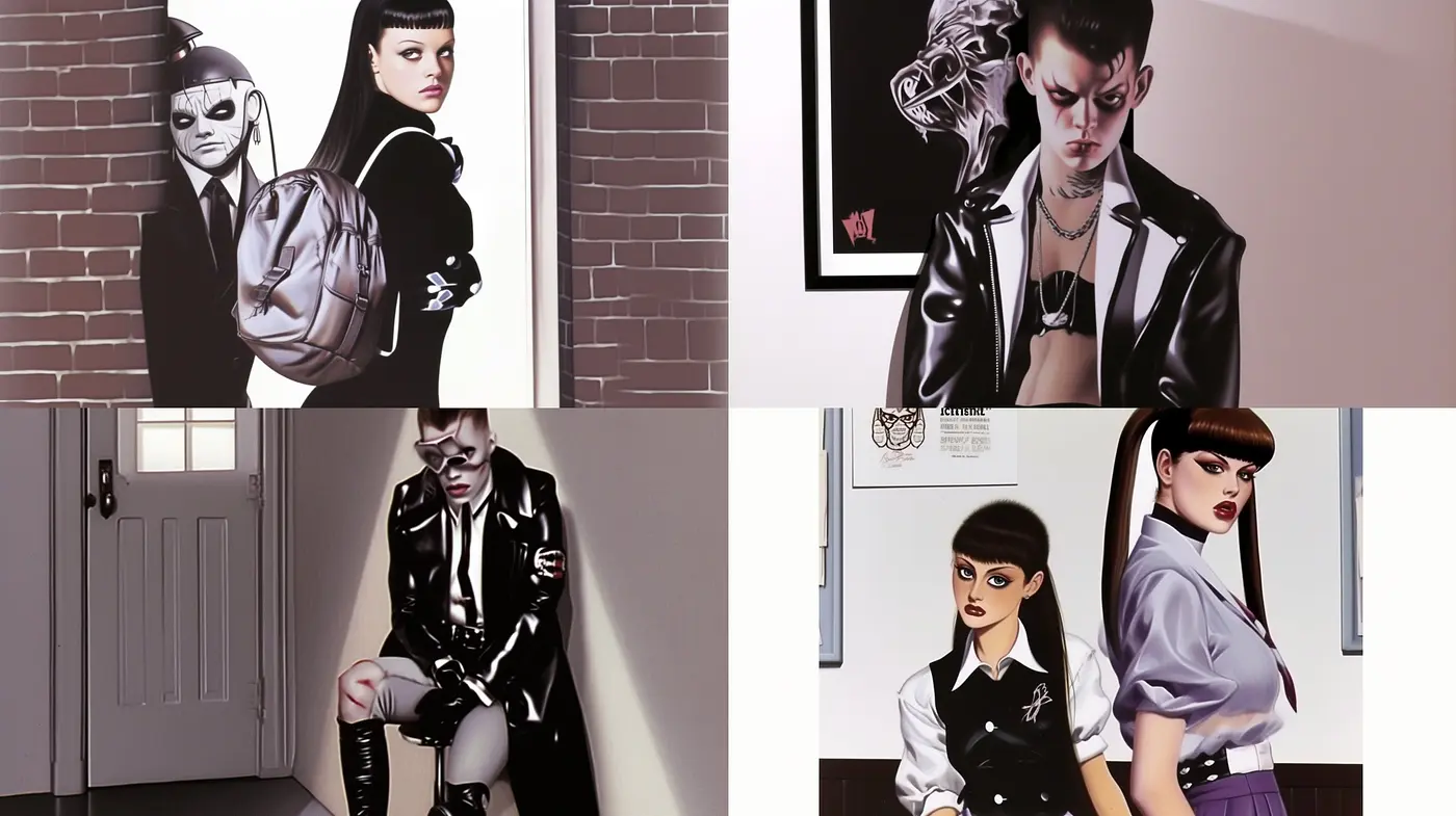 Contemporary Digital Noir: The Convergence of Modern Gothicism and Polished Illustrative Techniques - Midjourney sref style