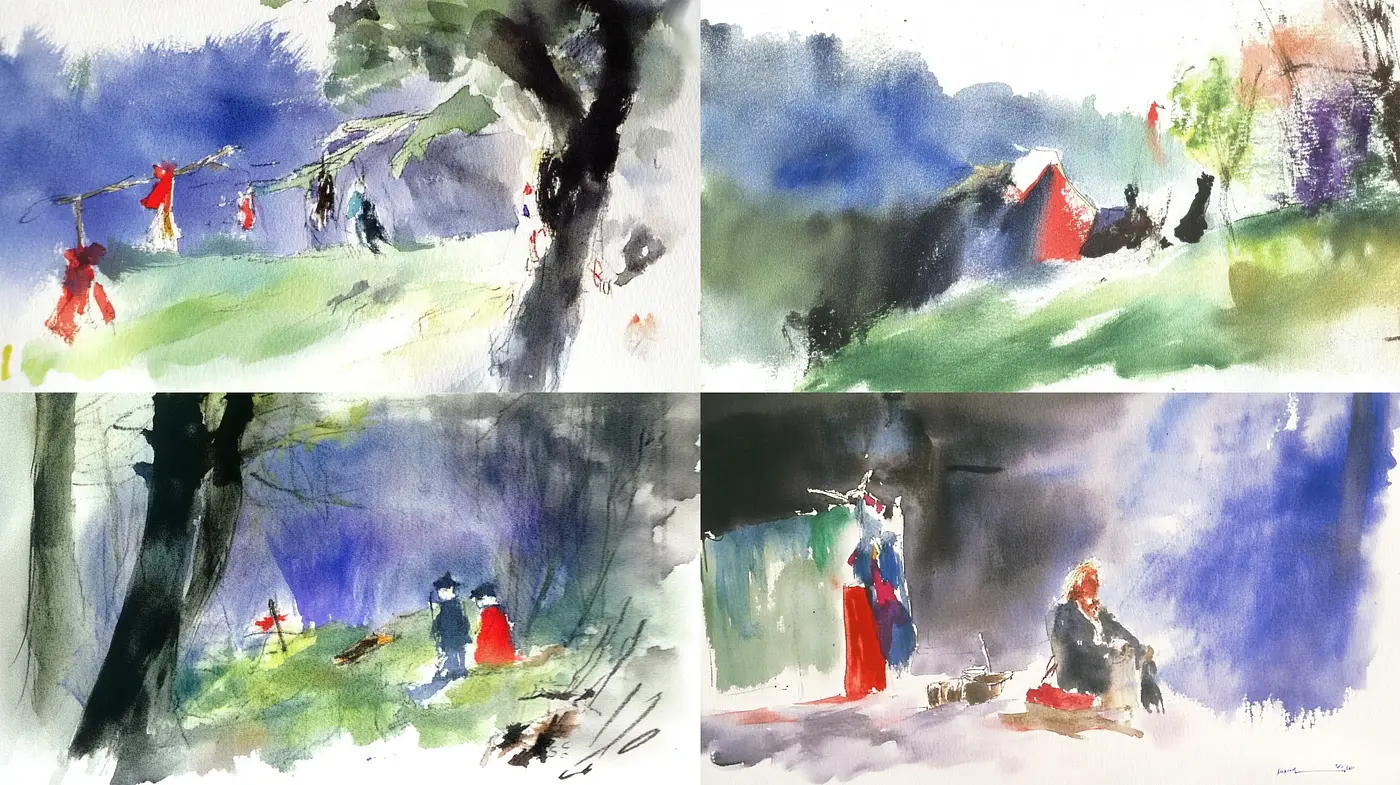 Impressionistic Watercolor Dreamscape - Midjourney sref style