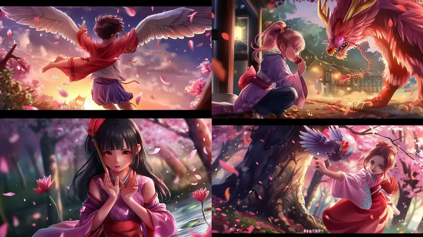 Colorful and Ethereal Japanese Fantasy Art with Soft Textures - Midjourney sref style