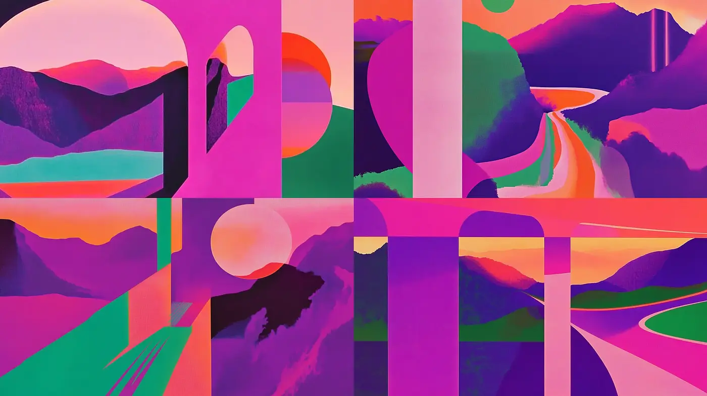 Kaleidoscopic Contours of Vivid Dreamscapes - Midjourney sref style