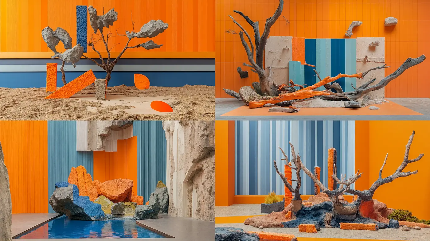 Surrealistic Terrains: A Coalescence of Vivid Colors and Abstract Forms - Midjourney sref style