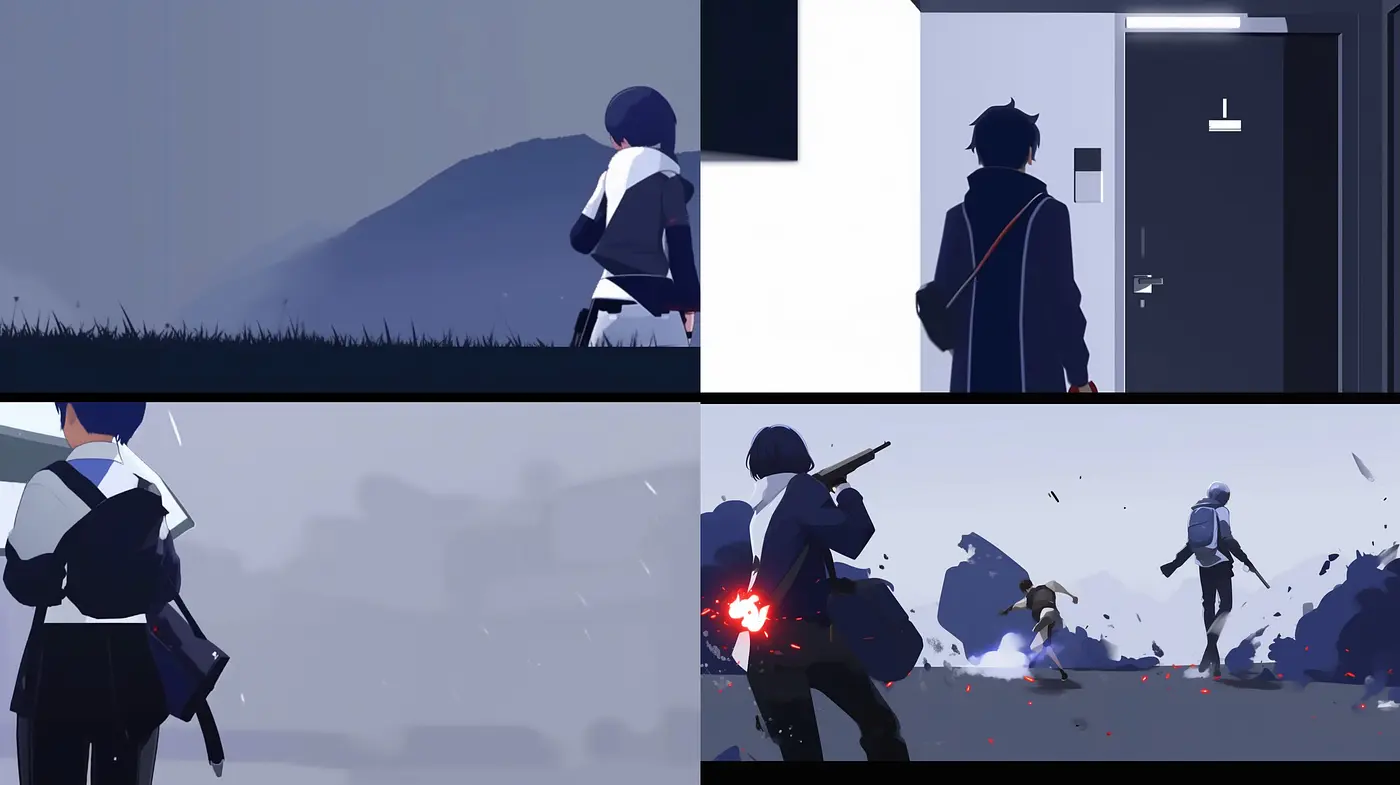 Consistent Elegance in Simplicity: A Study in Monochromatic Anime-Inspired Digital Vignettes - Midjourney sref style